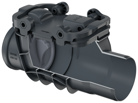 Einfachrückstauverschlüsse Triplex Typ 0 – für freiliegende Rohrleitungen