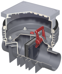 Einfachrückstauverschlüsse Triplex-K-1 mit Schachtssystem