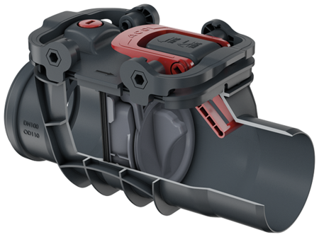 Einfachrückstauverschlüsse Triplex Typ 1 – für freiliegende Rohrleitungen