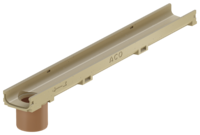 Flachrinne mit Stutzen ohne Rost Flachrinne mit Stutzen ohne Rost