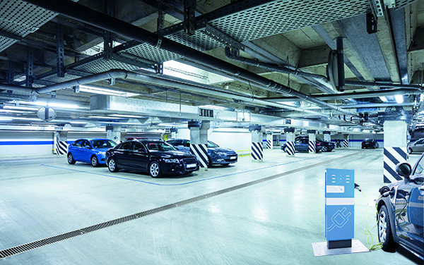 Parking garage, underground interior