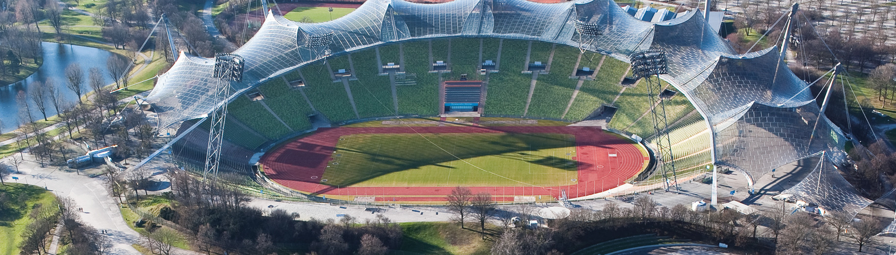 Olympisches Stadion aus der Vogelperspektive.