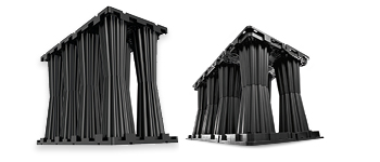 3D-Rendering Produktbild von zwei Blockrigolen.