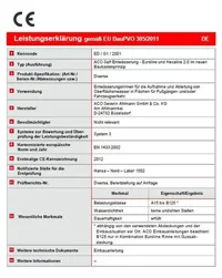 ACO Leistungserklaerung Beispiel Dokument