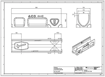 Technische Zeichnung einer ACO Rinne