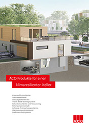 Prospekt-Cover ACO Produkte für einen klimaresilienten Keller