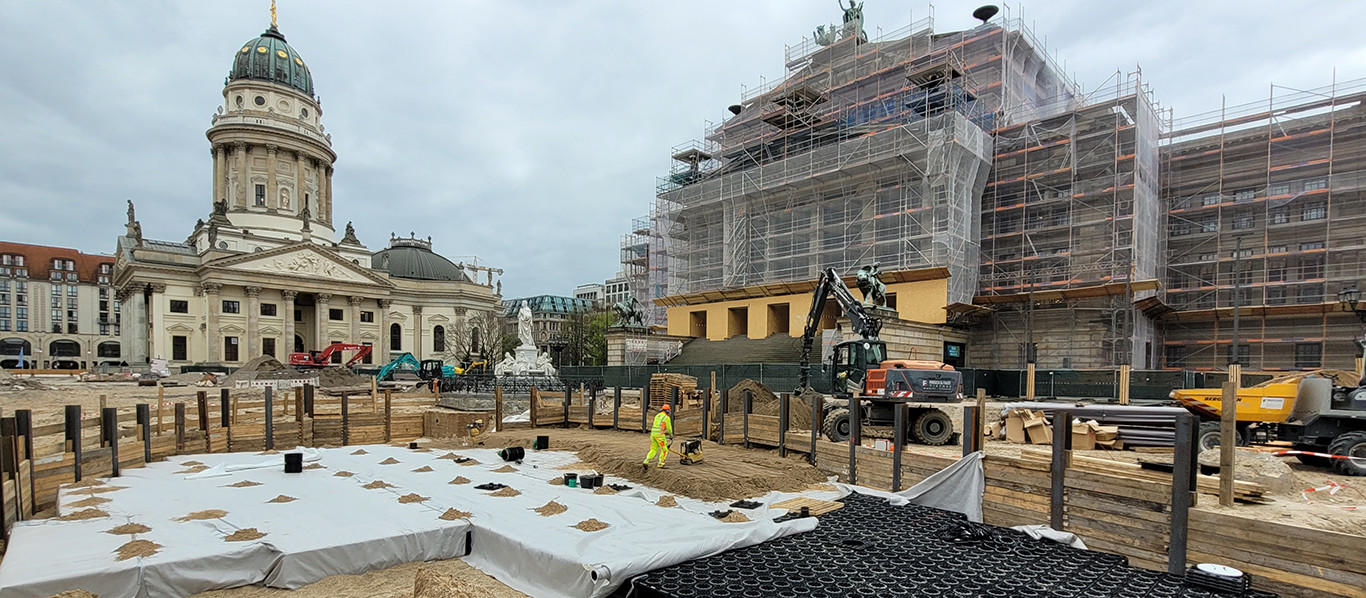 Der Berliner Gendarmenmarkt – Blockrigole ACO Stormbrixx zur Versickerung des Oberflächenwassers