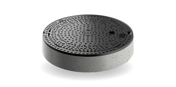 ACO Schachtabdeckung BEGU 3D-Rendering einer geschlossenen Schachtabdeckung für runde Schächte.