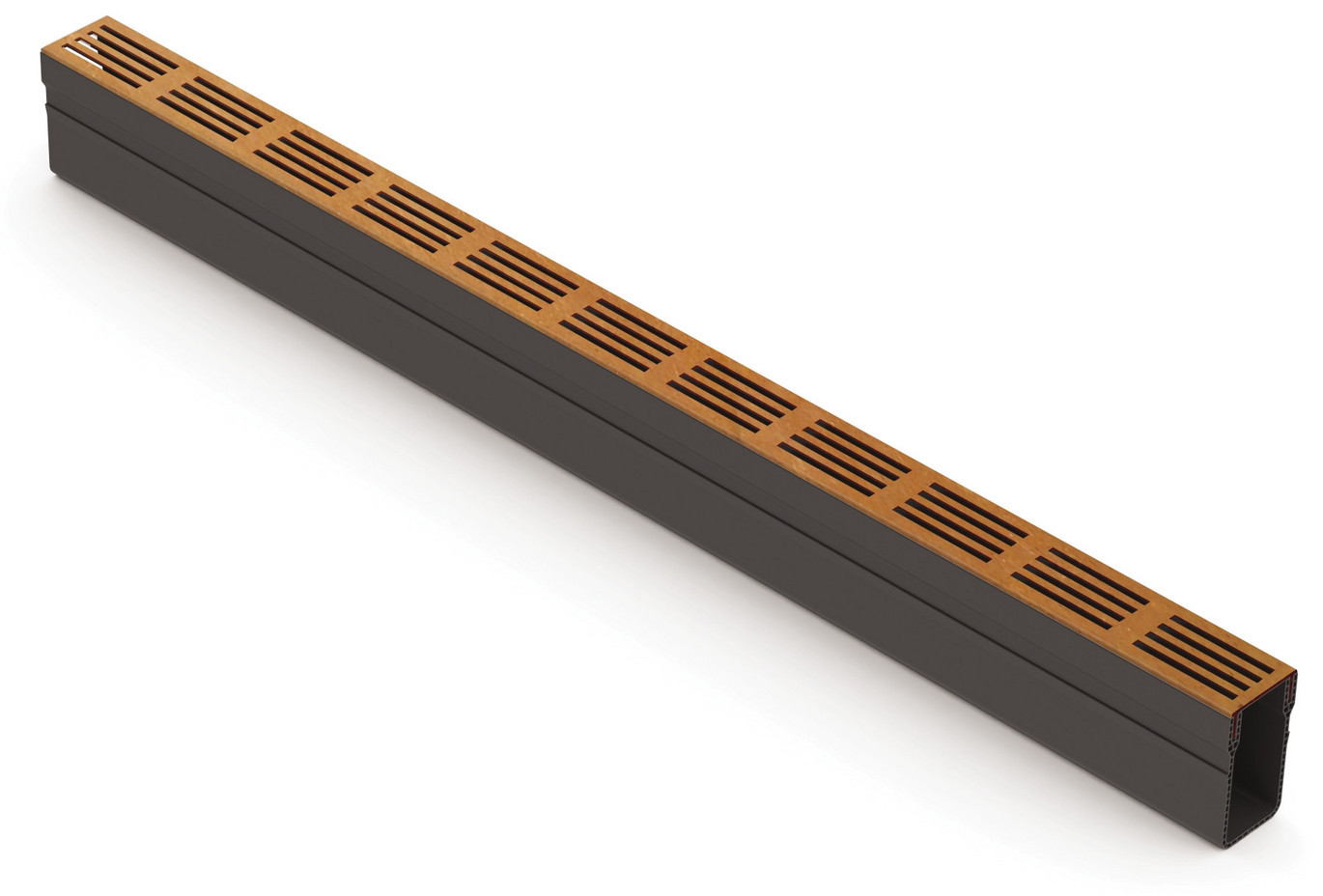 Rinnenkörper mit Rost aus Cortenstahl