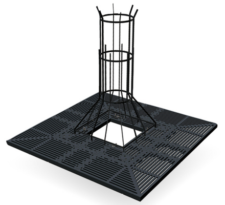 Rendering eines Baumschutzgitters mit Baumschutzrost.