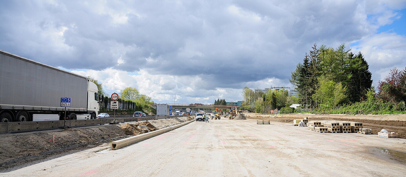 Baustelle der Bundesautobahn A7 Baustelle der Bundesautobahn A7
