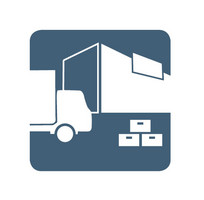 Icon LKW mit Container und Kisten