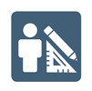 Icon Männchen mit Stift und Geodreieck