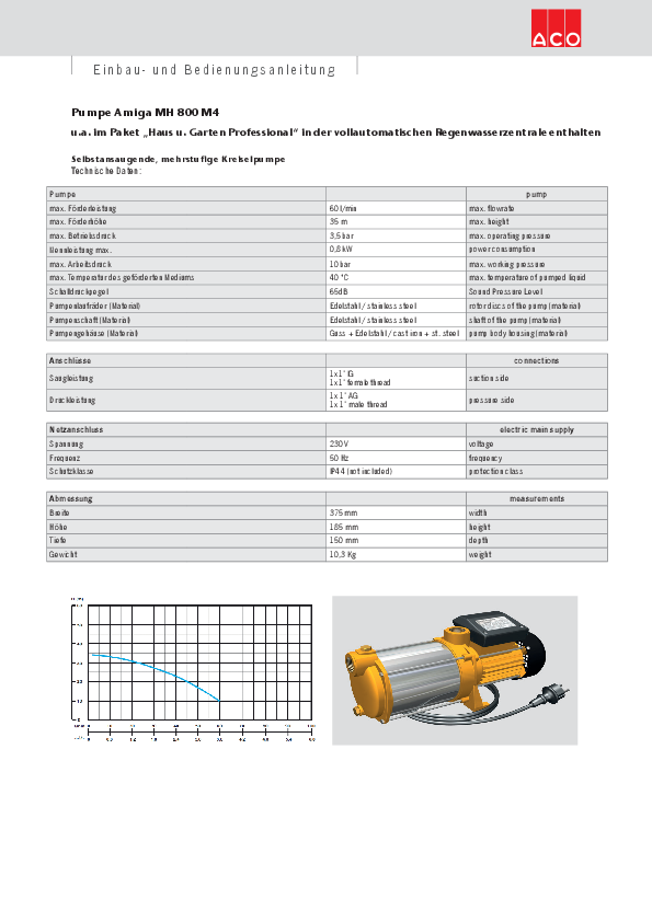 Einbauanleitung - Pumpe Vollautomatische Regenwasserzentrale Professional ACO_Einbauanleitung_Pumpe_Vollautomatische_Regenwasserzentrale_Professional.pdf