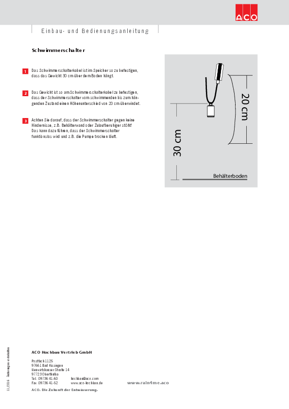 Einbauanleitung - Schwimmschalter ACO_Einbauanleitung_Regenwassernutzung_Schwimmschalter.pdf