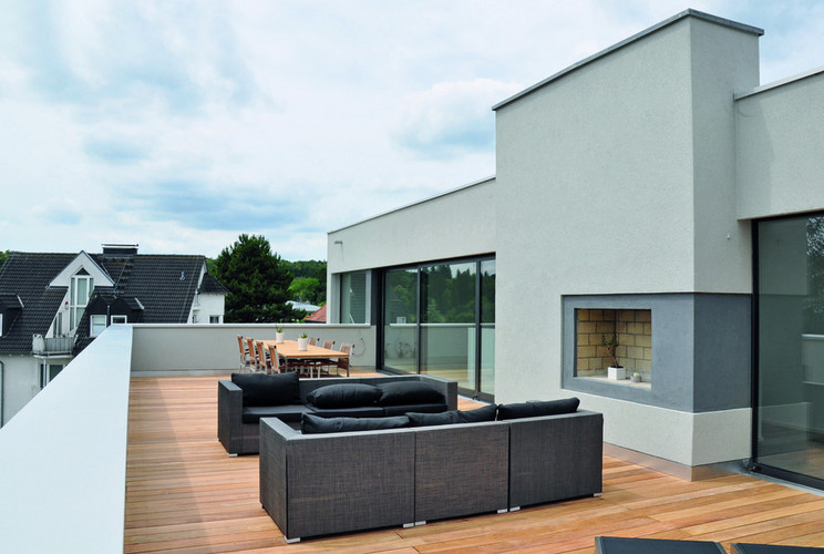 Dachterrasse mit Blick auf andere Häuser