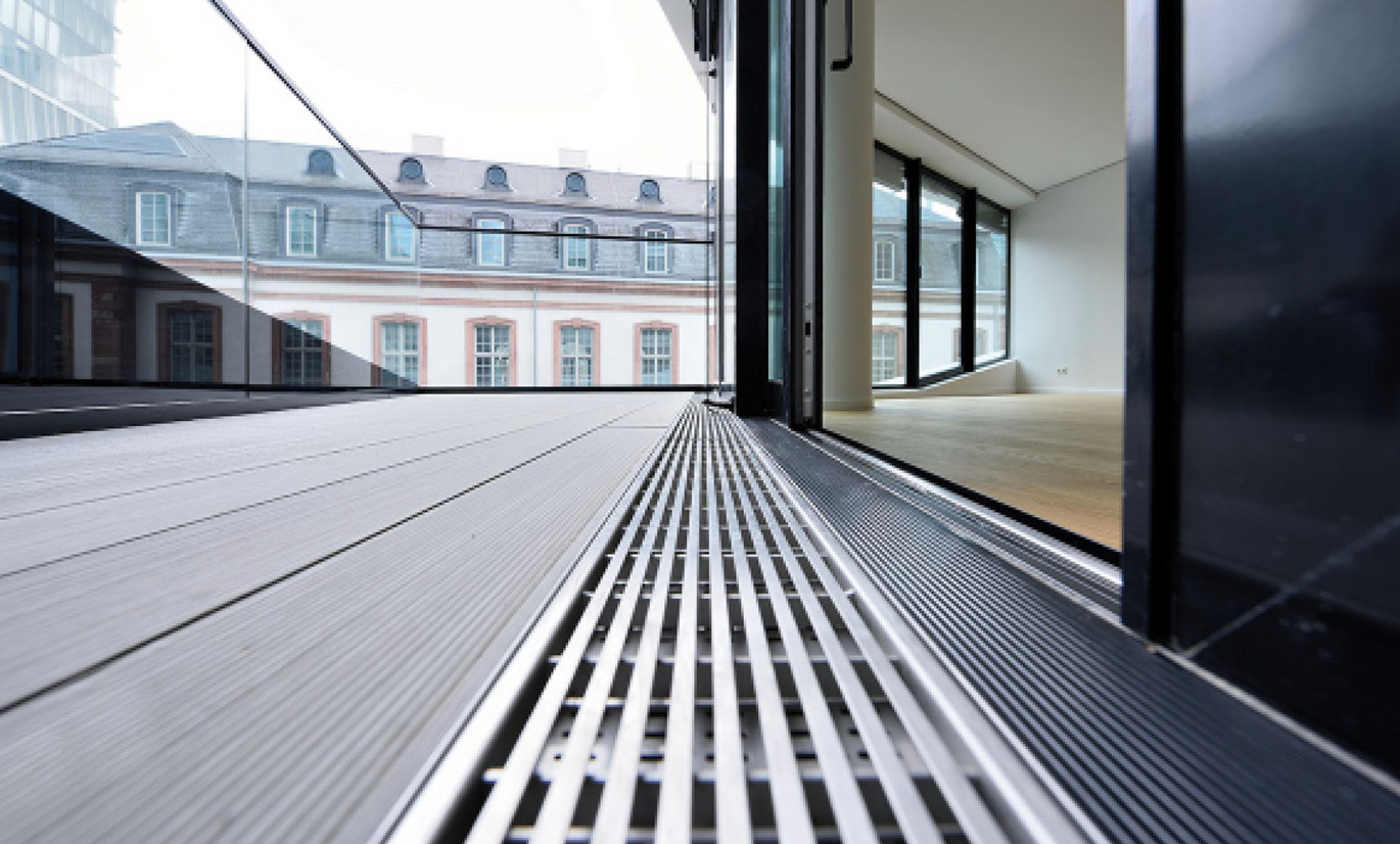 ACO Fassadenrinnen für abgedichtete Bereiche wie Gründächer, Terrassen und Balkone