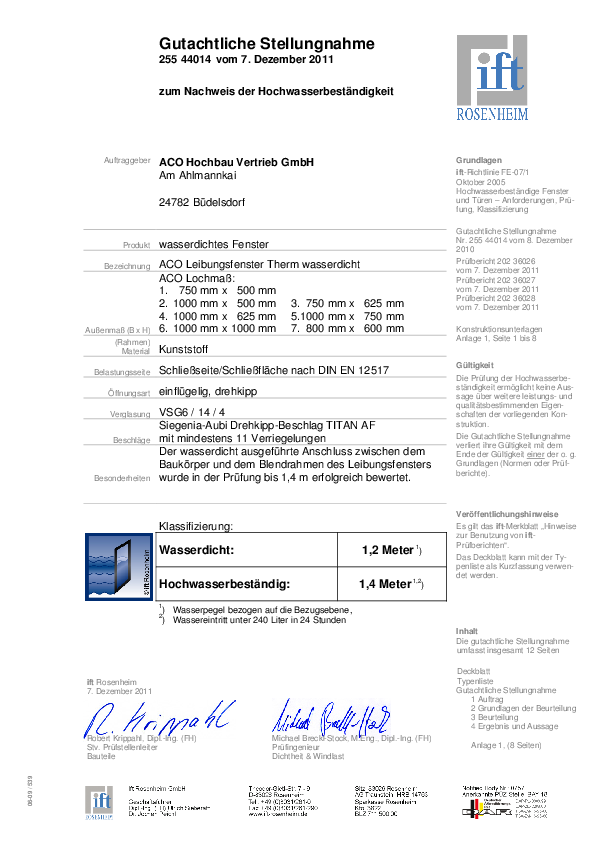 ACO Therm® 1.2 GAS HWD auf weitere Größen (GAS 255 44014) ACO_Zertifikat_Therm-1.2-ift-255_44014-aco-hochbau.pdf