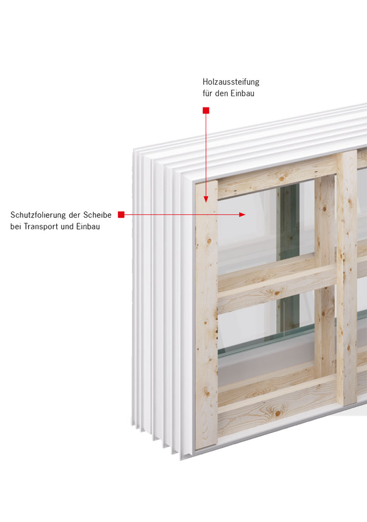 Querschnitt von Therm Fenster mit Erklaerungen