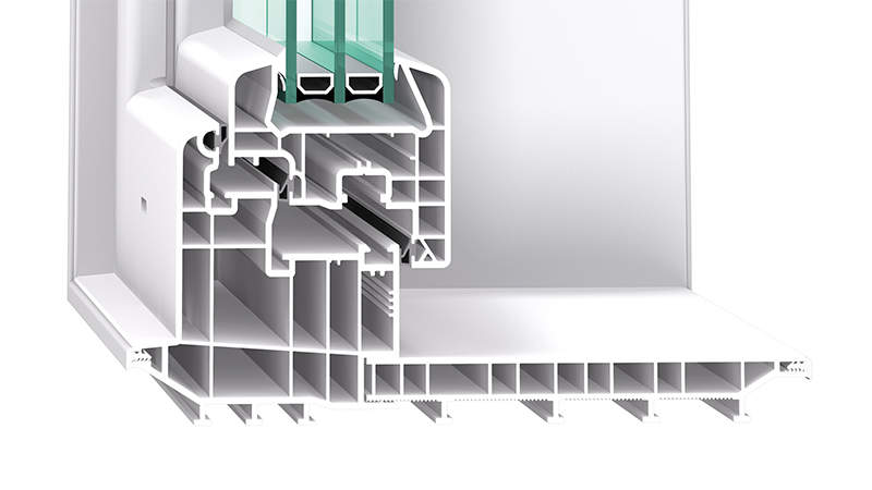 Querschnitt Therm Kellerfenster 3-fach Verglasung