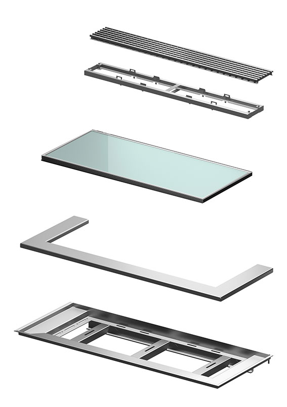 Lichtschachtabdeckung im Baukastensystem