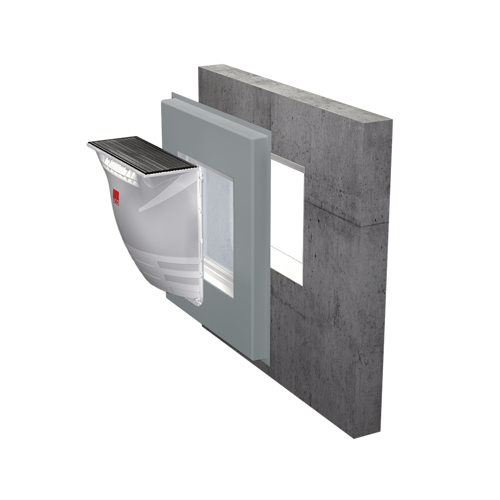 Montageplatte Therm Block druckwasserdicht mit Fenster Schalungselement
