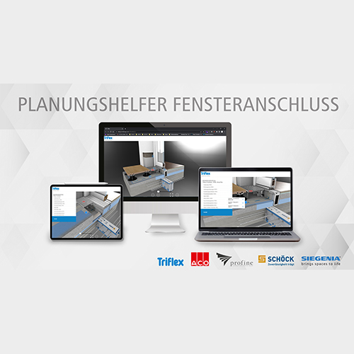 Digitales Planungstool – der Planungshelfer Fensteranschluss, ein Gemeinschaftsprojekt von ACO, Triflex, Schöck, Siegenia und profine