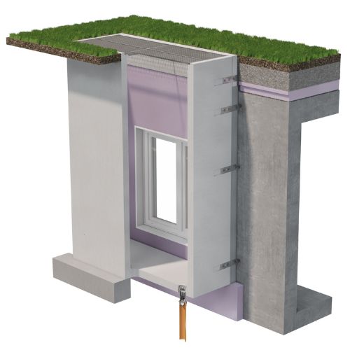 Der Betonlichtschacht sowie der Aufsatz können an die erforderliche Dämmstärke angepasst werden.