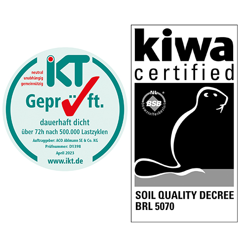 IKT Siegel und KIWA Zertifikat